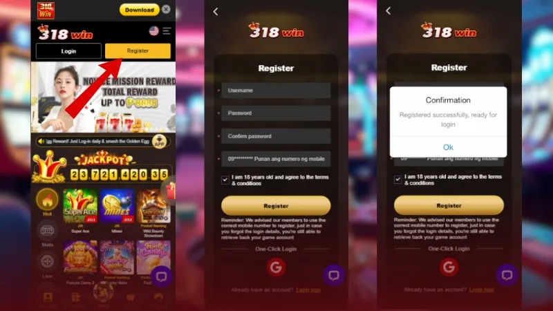 318Win Register Form